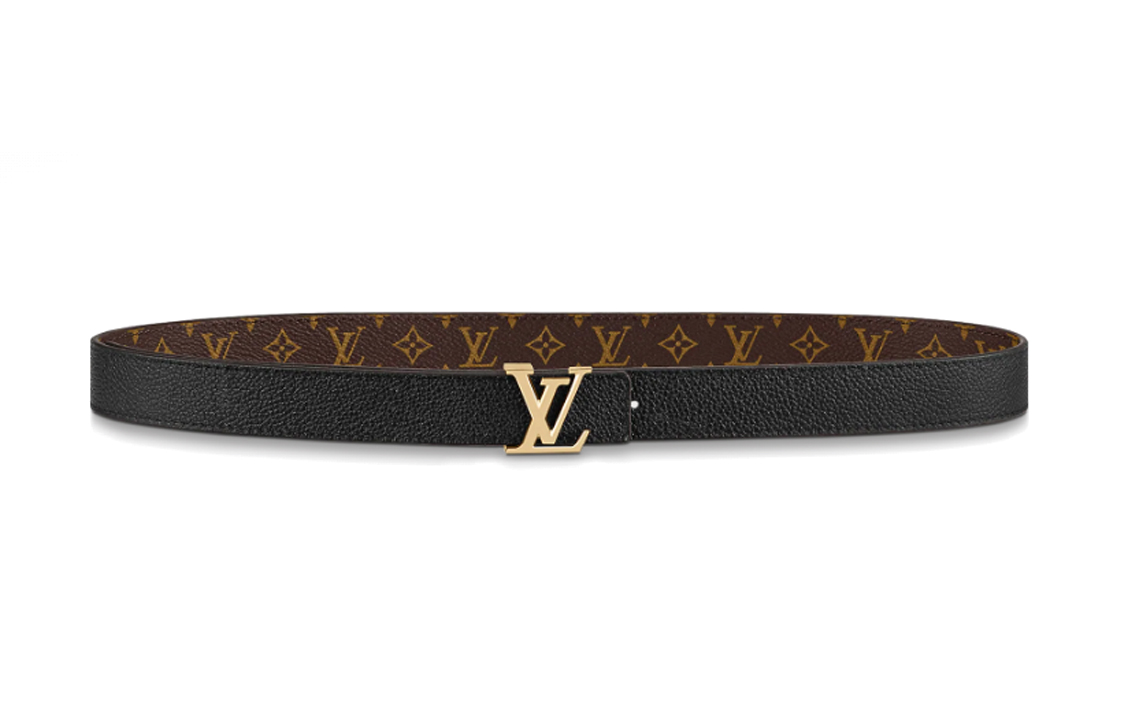 Shop (W) Louis Vuitton Sabuk Kulit Reversible 2.5cm dengan Logo dan Gesper Halus. M0570