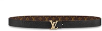 Shop (W) Louis Vuitton Sabuk Kulit Reversible 2.5cm dengan Logo dan Gesper Halus. M0570