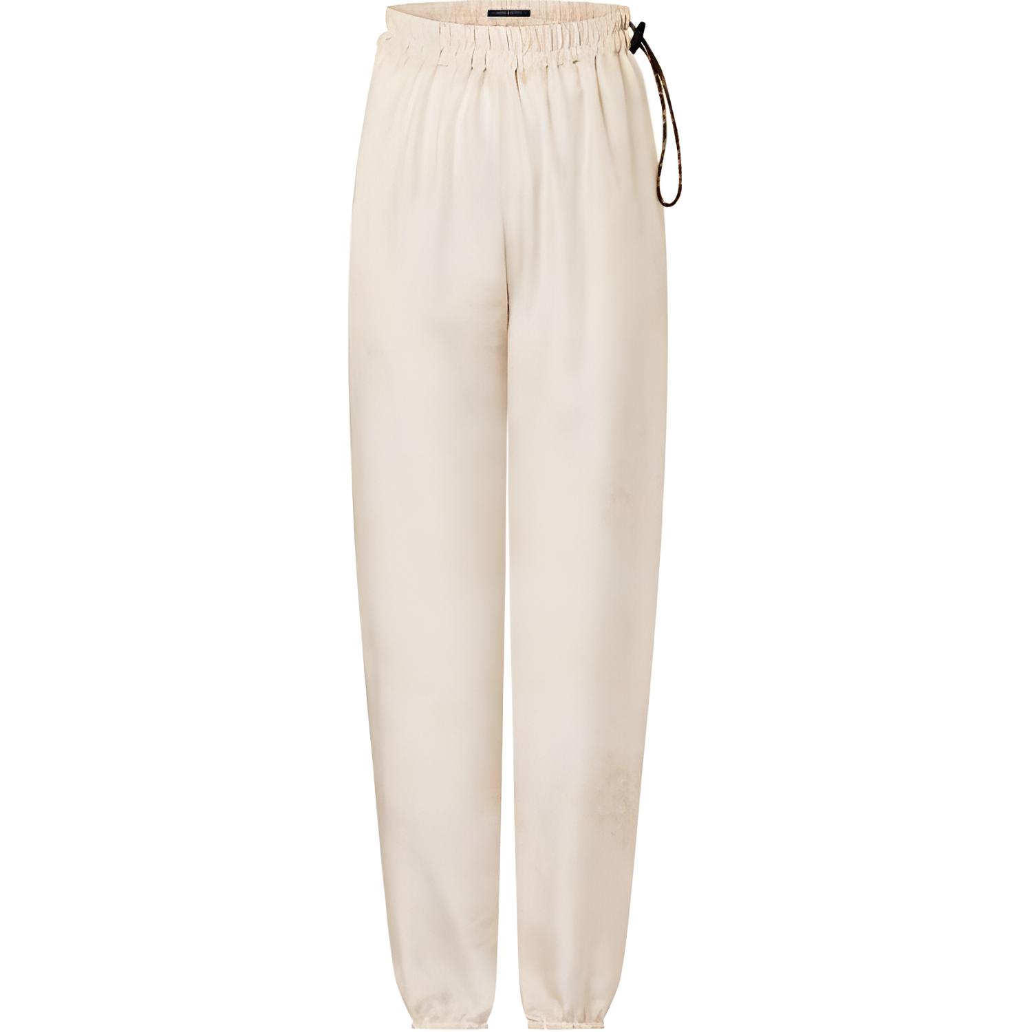(Women) Louis Vuitton  Beige Drawstring Elastic Waist Jogger Pants. 1AFD05