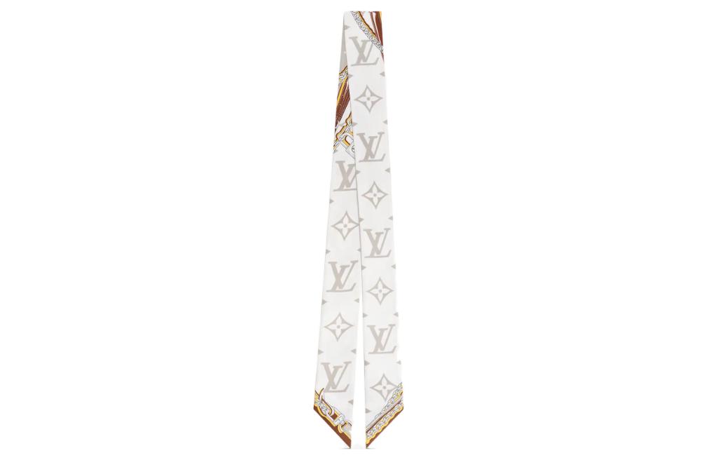 (Women) LOUIS VUITTON  Beige Printed Logo Scarf - 2024 Early Spring Collection. M77777