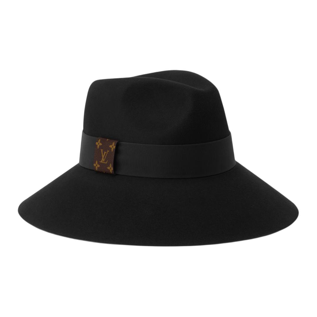 (Women) Louis Vuitton  Black Felt Fedora Hat - Solid Design. M5360A