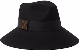 (Women) Louis Vuitton Black Felt Fedora Hat - Solid Design. M5360A (Women) Louis Vuitton Black Felt Fedora Hat - Solid Design. M5360A