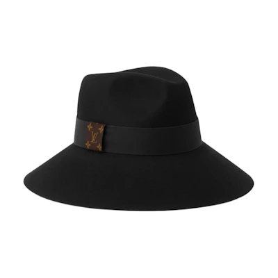 (Women) Louis Vuitton Black Felt Fedora Hat - Solid Design. M5360A