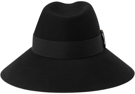 (W) Sombrero Fedora Negro de Fieltro Louis Vuitton - Diseño Sólido. M5360A Lookbook (W) Sombrero Fedora Negro de Fieltro Louis Vuitton - Diseño Sólido. M5360A