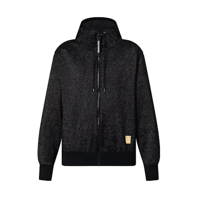 (Women) Louis Vuitton Black Full-Zip Hoodie Sweatshirt 1AAXGJ