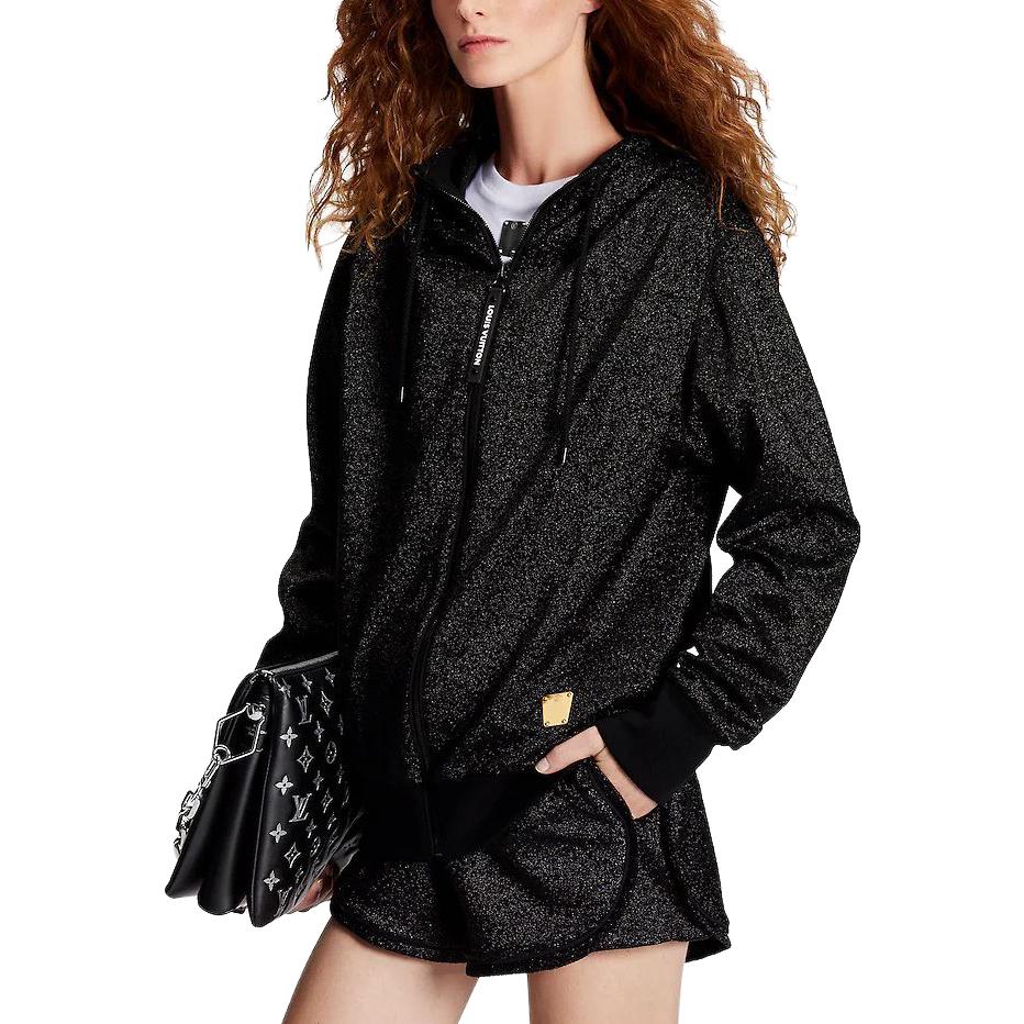 (Women) Louis Vuitton  Black Full-Zip Hoodie Sweatshirt 1AAXGJ 圖 4