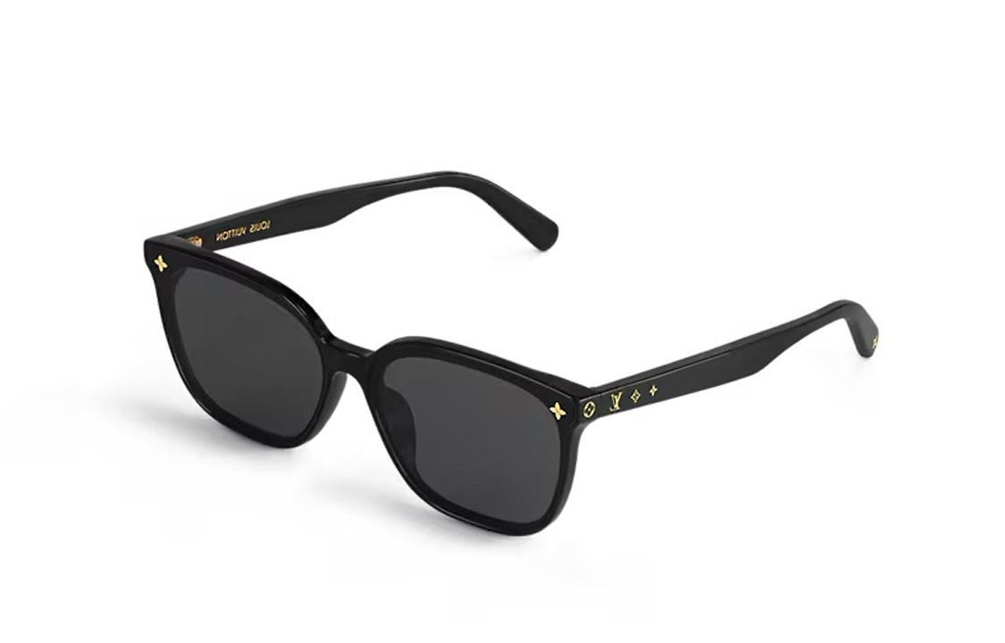 (Women) LOUIS VUITTON  Black Irregular Acetate Sunglasses with Logo Detail Z2136U