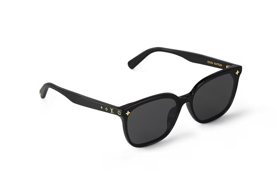 (Women) LOUIS VUITTON  Black Irregular Acetate Sunglasses with Logo Detail Z2136U 圖 4