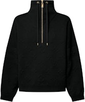 (Women) LOUIS VUITTON Black Knit Pullover High-Neck Sweater with Embossed Design 1AGCKQ (Women) LOUIS VUITTON Black Knit Pullover High-Neck Sweater with Embossed Design 1AGCKQ