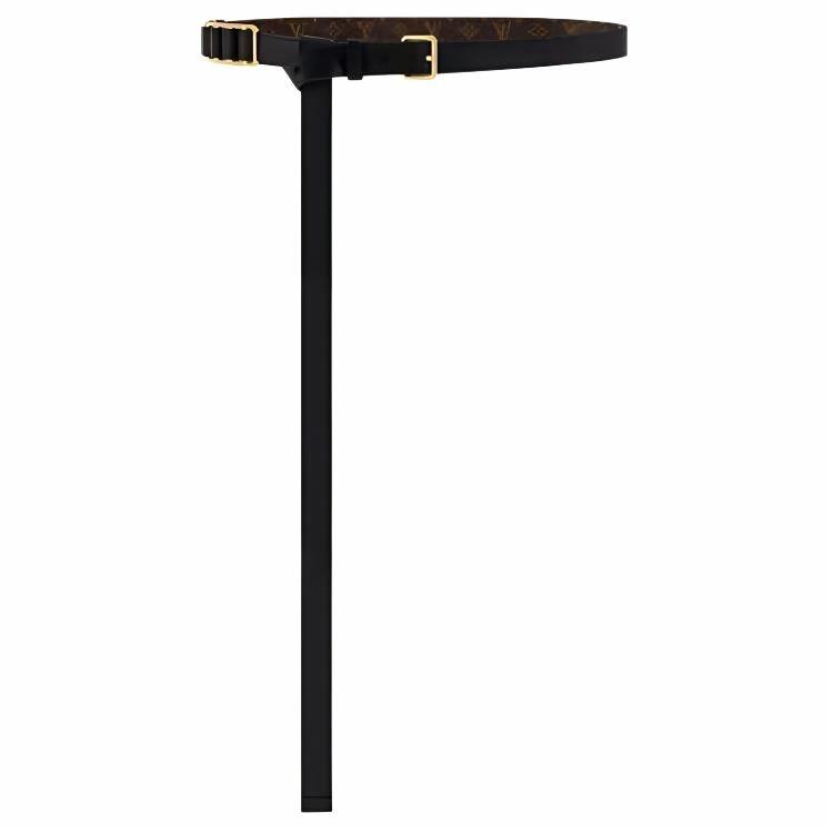 (Women) Louis Vuitton  Black Leather Belt with Metal Logo Design 1.8CM Wide M4202 圖 2