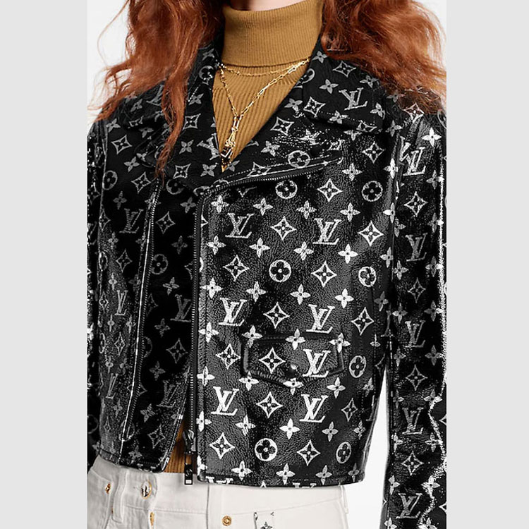 Sizing (Women) Louis Vuitton  Black Leather Long Sleeve Casual Jacket. 1A5JPU