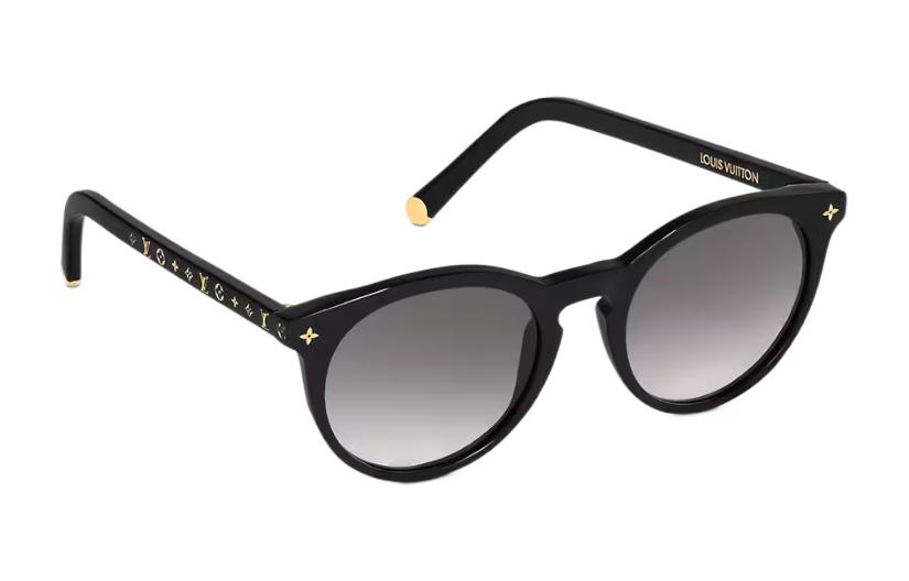(Women) LOUIS VUITTON  Black Oval Sunglasses with Monogram Floral Detail. Z2004E 圖 3