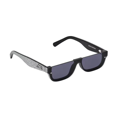 (Women) Louis Vuitton Black Rhinestone Square Sunglasses, UV Protection. Z3155U