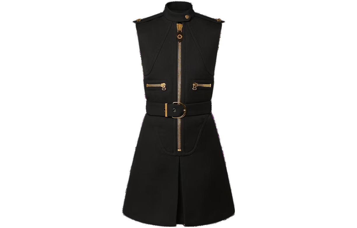 (Women) LOUIS VUITTON  Black Sleeveless Turtleneck Slim Fit Mini Dress. 1ABQUU