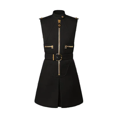 (Women) LOUIS VUITTON Black Sleeveless Turtleneck Slim Fit Mini Dress. 1ABQUU