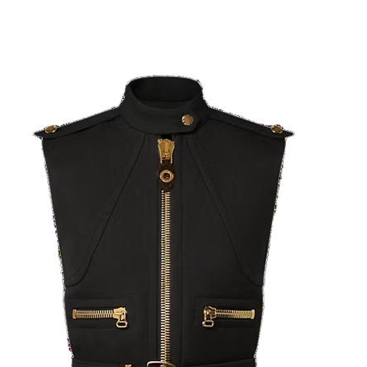 Details for (W) 路易威登 黑色无袖高领修身迷你连衣裙 1ABQUU