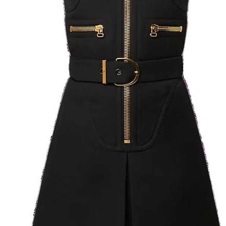 Sizing (W) 路易威登 黑色无袖高领修身迷你连衣裙 1ABQUU