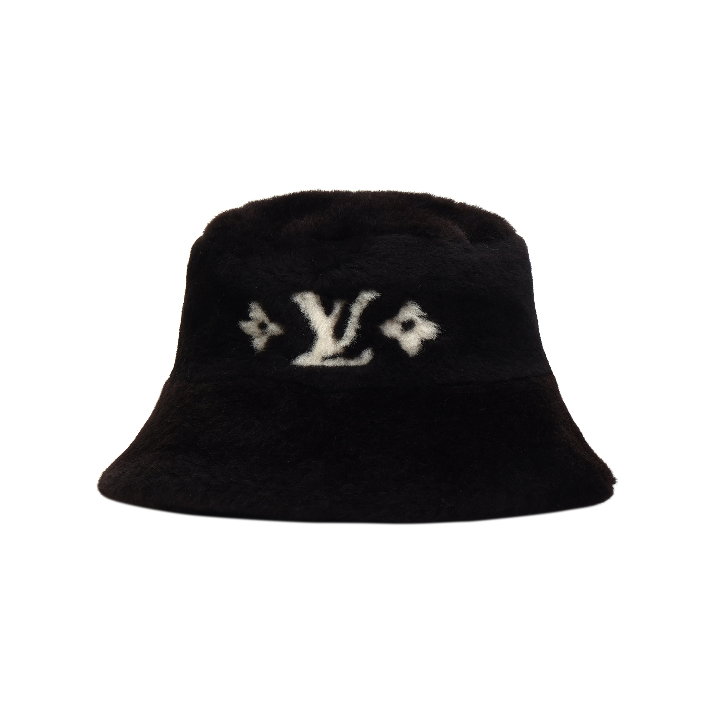 (Women) Louis Vuitton  Black Solid Design Viscose Bucket Hat M7848