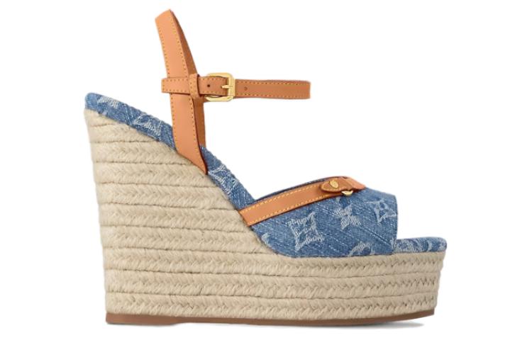 Order (W) Louis Vuitton Sandal Wedge Gesper Biru 1ACIZP