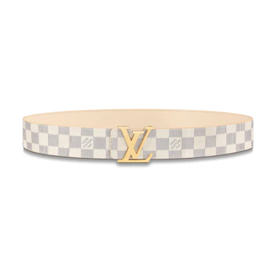 (Women) Louis Vuitton Blue Checkered Reversible Belt 4cm. M0569Q