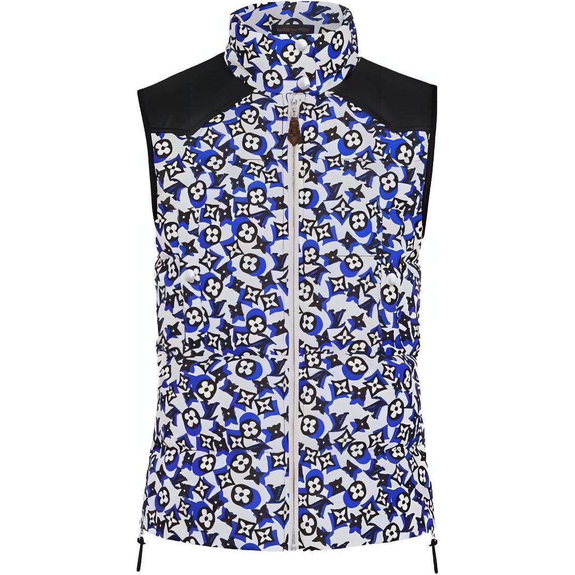 (Women) Louis Vuitton  Blue High Neck Zip Sleeveless Vest. 1Z4Z1Z
