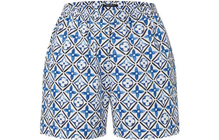 (Women) LOUIS VUITTON  Blue Logo Print Elastic Waist Casual Shorts 1ABQ3V 圖 2