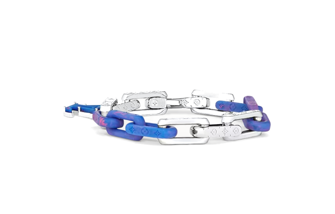 Order (W) Louis Vuitton Pulsera Azul de Resina, Acero y Cristal Plexiglass trenzado. M1229