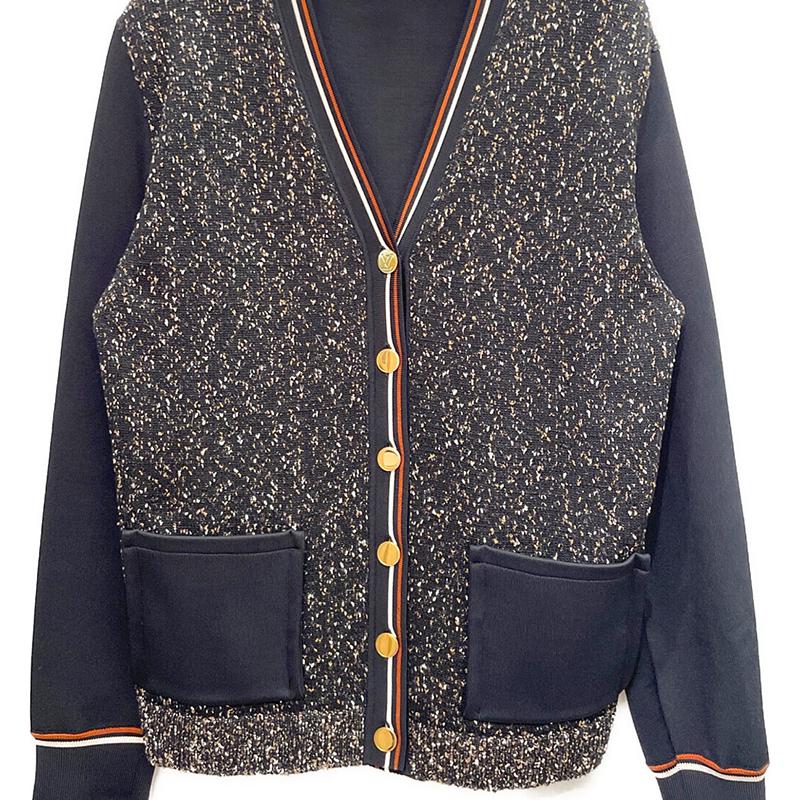 Details for (Women) Louis Vuitton  Blue Striped Collar Single-Breasted Knit Sweater. FFKC05