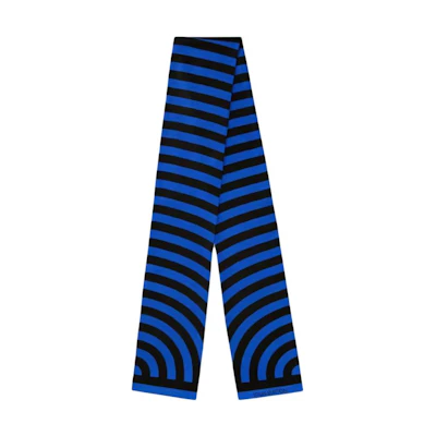 (Women) LOUIS VUITTON Blue Striped Mulberry Silk Scarf M97541