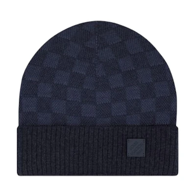 (Women) Louis Vuitton Blue Wool Trendy Fashion Comfortable Beanie Hat. M77982