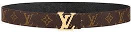 Order (W) Cinturón de Cuero Marrón LOUIS VUITTON con Logo, Ancho de 3cm. M0565V