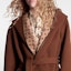 Purchase (Women) LOUIS VUITTON Brown Mid-Length Solid Hoodie Belted Coat 1AFCOU