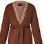 Sizing (Women) LOUIS VUITTON Brown Mid-Length Solid Hoodie Belted Coat 1AFCOU