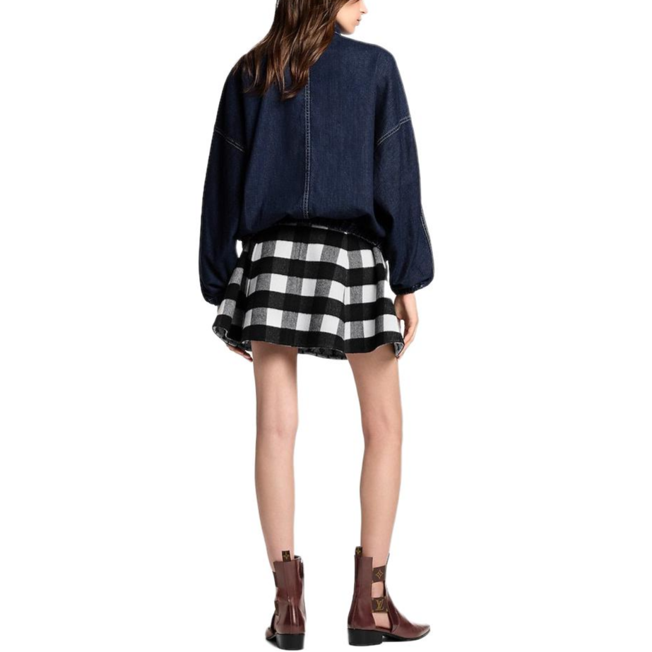 (Women) LOUIS VUITTON  Denim Jacket with Zip, Stand Collar, and Elastic Hem. 1AIQDN 圖 6