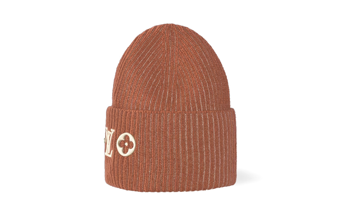 (Women) LOUIS VUITTON  Embroidered Wool Beanie with LV Monogram in Brown. M78928
