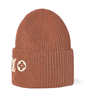 (Women) LOUIS VUITTON Embroidered Wool Beanie with LV Monogram in Brown. M78928