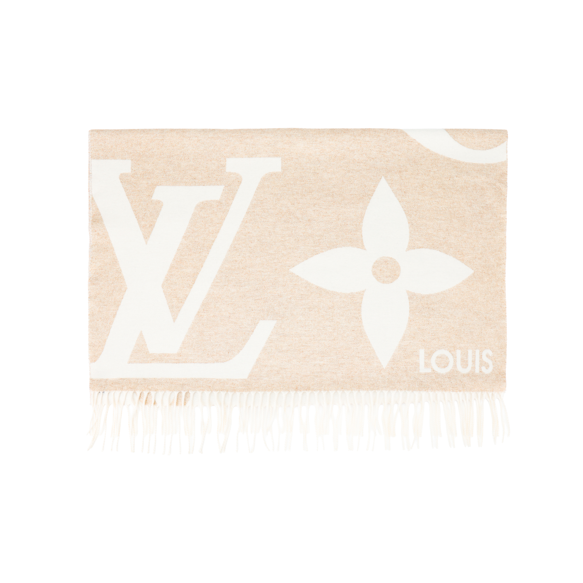 (Women) Louis Vuitton  Fashion Fringe Cashmere Silk Scarf M77855