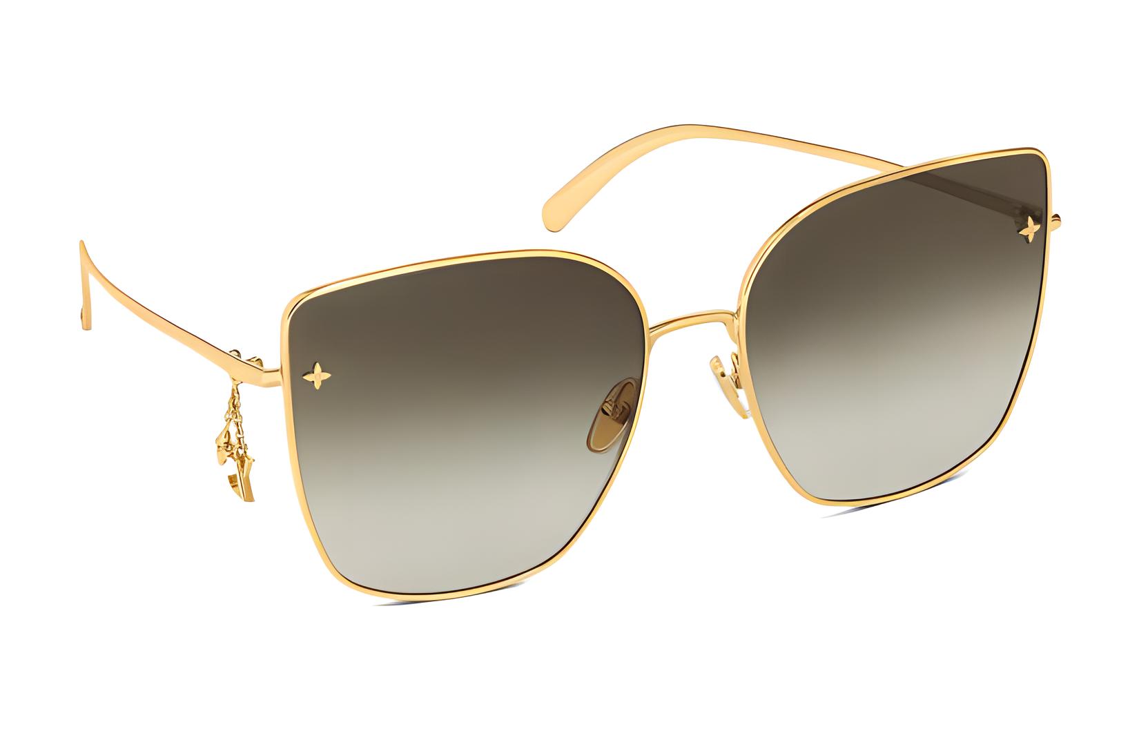 (Women) Louis Vuitton  Fashion Gold Metal Butterfly Sunglasses Gold Z1720U