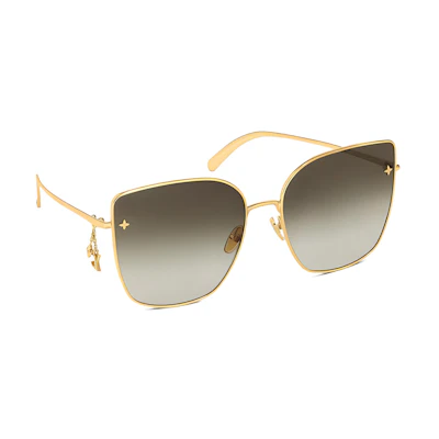 (Women) Louis Vuitton Fashion Gold Metal Butterfly Sunglasses Gold Z1720U