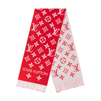 (Women) Louis Vuitton Fashion Wool Knit Scarf with Tassel Design. M78196