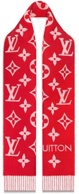 (Women) Louis Vuitton Fashion Wool Knit Scarf with Tassel Design. M78196 Lookbook (Women) Louis Vuitton Fashion Wool Knit Scarf with Tassel Design. M78196