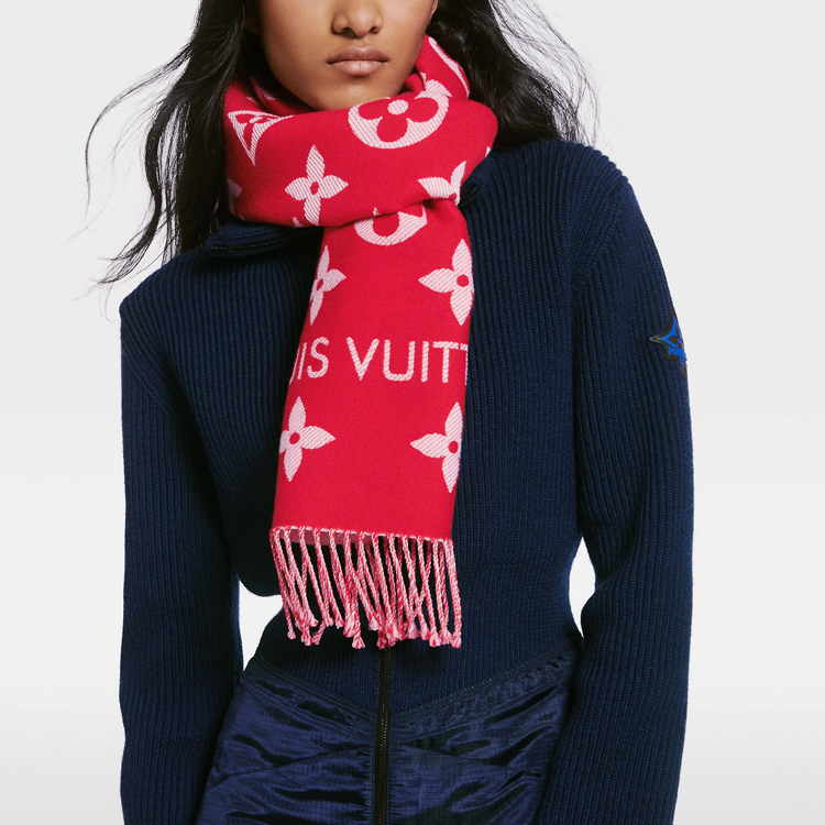 Shop (Women) Louis Vuitton  Fashion Wool Knit Scarf with Tassel Design. M78196