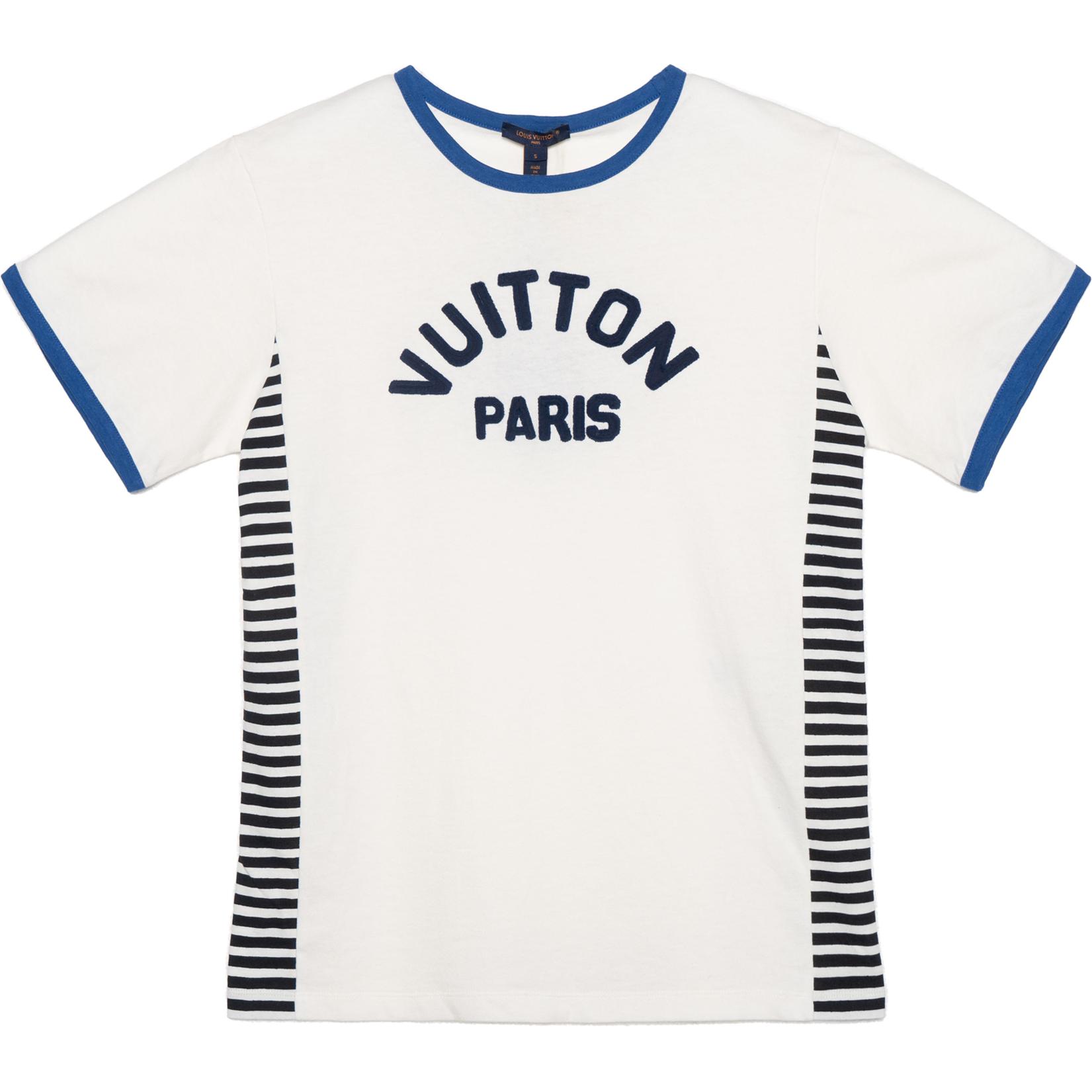(Women) LOUIS VUITTON  Flocked Logo Crewneck T-Shirt White SS23. 1ABCFQ 圖 2
