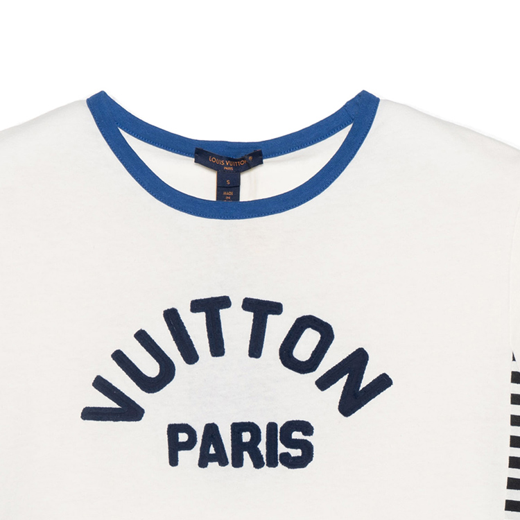 (Women) LOUIS VUITTON  Flocked Logo Crewneck T-Shirt White SS23. 1ABCFQ 圖 6