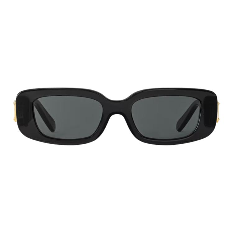 (Women) Louis Vuitton  Full Frame Square Sunglasses Black Acetate with Metal Trim. Z3007E