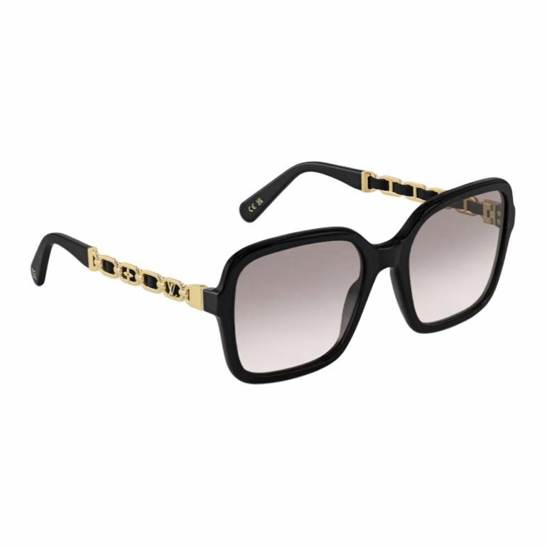 (Women) Louis Vuitton  Full Frame Square Sunglasses Black Acetate Metal Design. Z2648E 圖 3