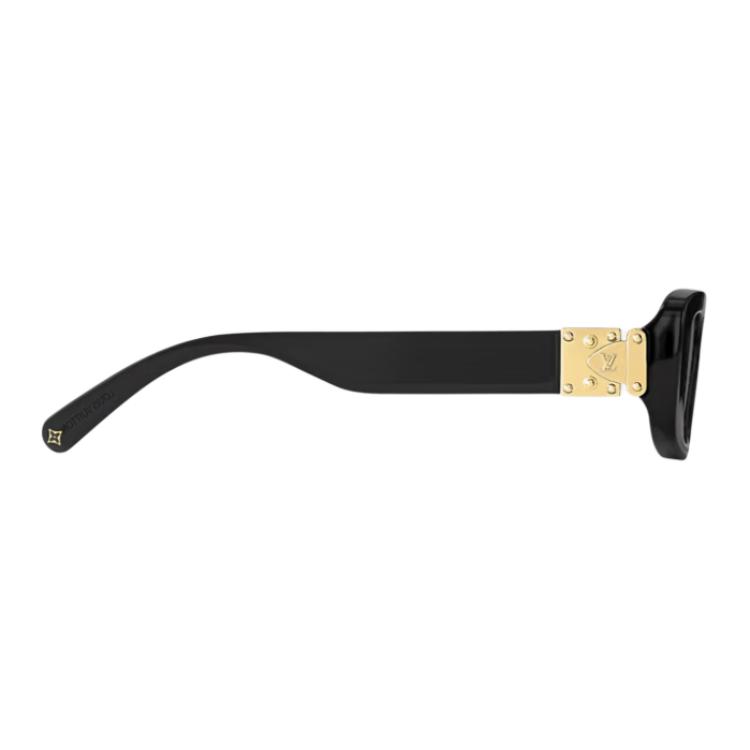 Shop (W) ルイヴィトン フルフレーム スクエアサングラス ブラックアセテート メタルトリム付き Z3007E