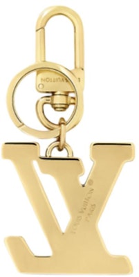 (Women) Louis Vuitton Gold Logo Metal Glass Keychain. M02590 Lookbook (Women) Louis Vuitton Gold Logo Metal Glass Keychain. M02590