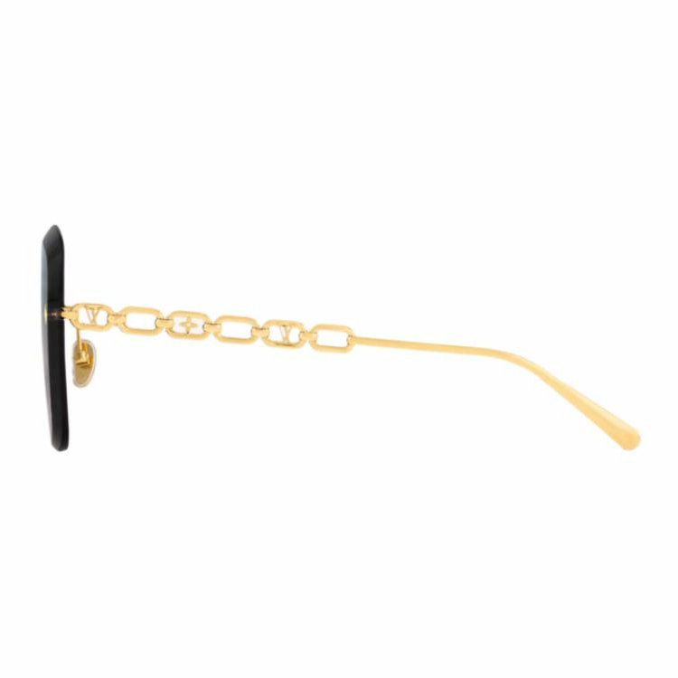(Women) Louis Vuitton  Gold Metal Cat-Eye Sunglasses with Logo Design. Z2665U 圖 4