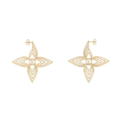 (Women) LOUIS VUITTON Gold Metal Earrings Original Designer Jewelry. M02659